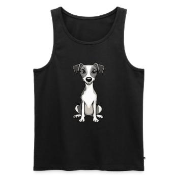 Whippet Chien Mignon - Débardeur bio Premium Homme - noir - Devant - AI Model Male 178 light (178cm)