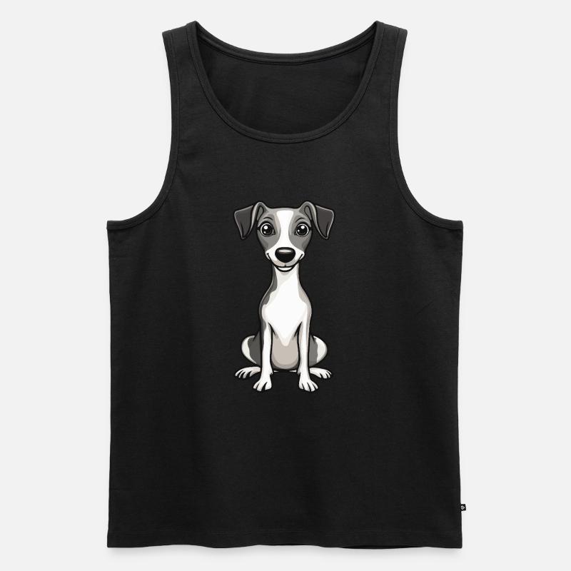 Whippet Hund Niedlich - Männer Premium Bio Tank Top - Schwarz