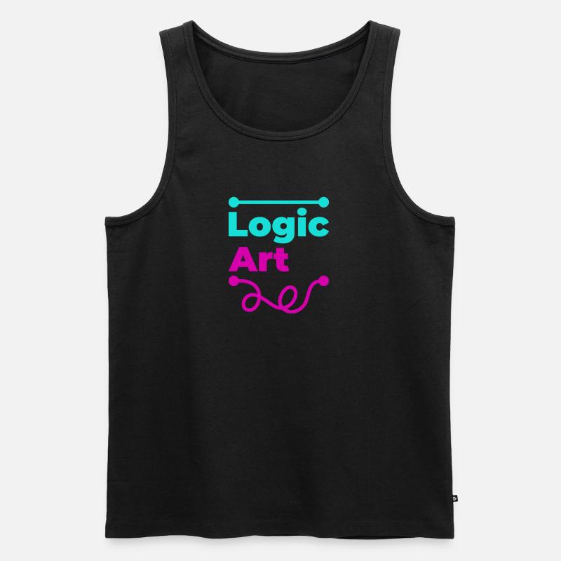 Logik-VS-Grafik - Männer Premium Bio Tank Top - Schwarz