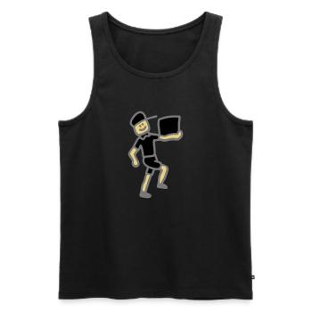 Paketdienst Post 3 - Männer Premium Bio Tank Top - Schwarz - Vorne - AI Model Male 178 light (178cm)