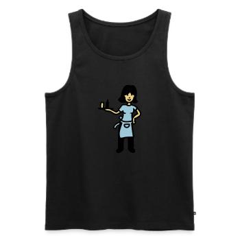 Serveuse 3 - Débardeur bio Premium Homme - noir - Devant - Michal (187cm)