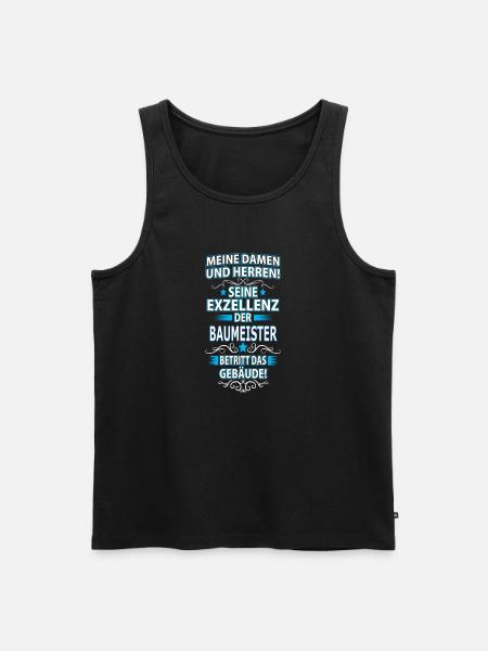 BAUMEISTER - Männer Premium Bio Tank Top - Schwarz