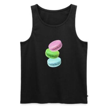 Macarons - Débardeur bio Premium Homme - noir - Devant - AI Model Male 178 light (178cm)