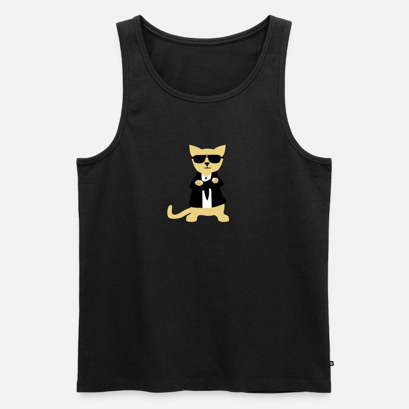 Bodyguard Cat - Männer Premium Bio Tank Top - Schwarz