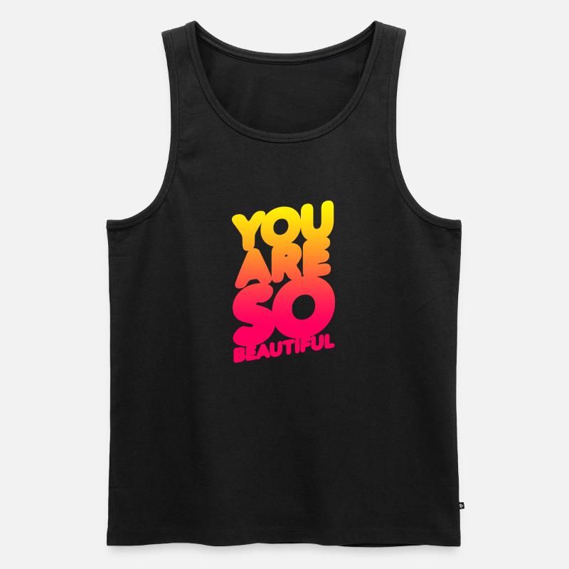 Du bist so schön (Gradation) - Männer Premium Bio Tank Top - Schwarz