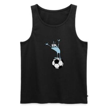 Kobold mit Fußball - Männer Premium Bio Tank Top - Schwarz - Vorne - AI Model Male 178 light (178cm)