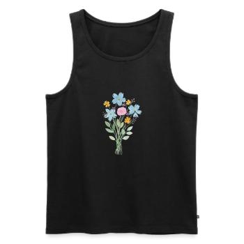 Les bouquets de fleurs - Débardeur bio Premium Homme - noir - Devant - AI Model Male 178 light (178cm)