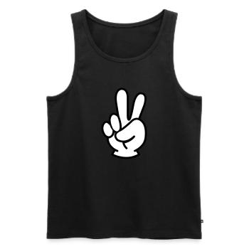 peace hand - Männer Premium Bio Tank Top - Schwarz - Vorne - AI Model Male 178 light (178cm)