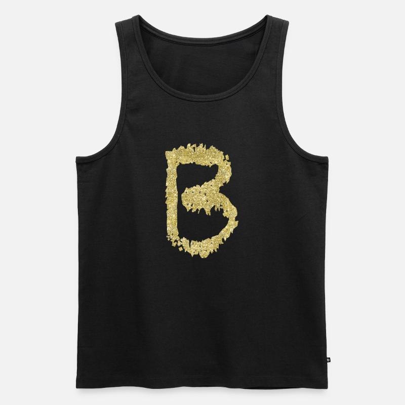 Buchstabe B Geschenk Name - Männer Premium Bio Tank Top - Schwarz