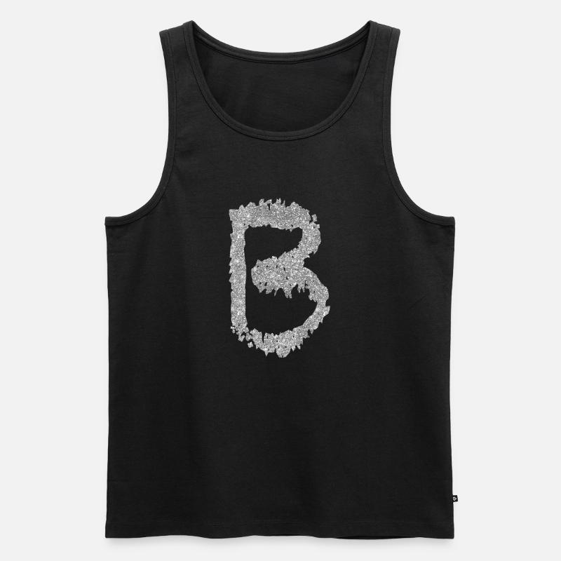 Buchstabe B Geschenk Name - Männer Premium Bio Tank Top - Schwarz