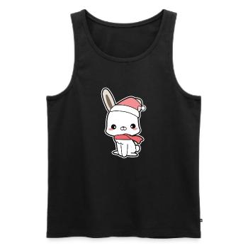 Rabbit Christmas - Men's Premium Organic Tank Top - black - Front - AI Model Male 178 light (178cm)