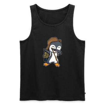 dab dabbing pinguin campen einhorn königspinguin - Männer Premium Bio Tank Top - Schwarz - Vorne - Michal (187cm)