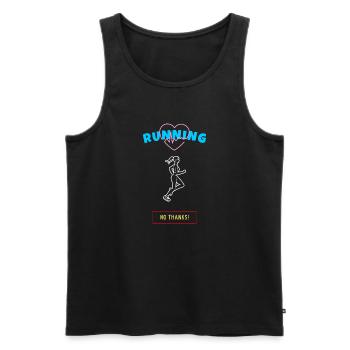 Running, No Thanks! - Men's Premium Organic Tank Top - black - Front - AI Model Male 178 light (178cm)