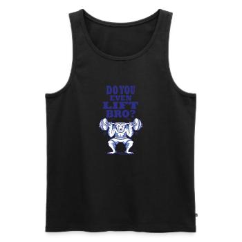 Est-ce que vous soulevez même bro, drôle d’entraînement de musculation - Débardeur bio Premium Homme - noir - Devant - AI Model Male 178 light (178cm)