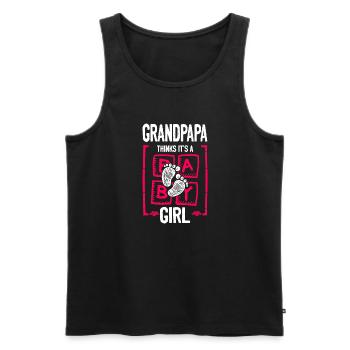 Grandpapa Thinks It's a Girl Gender Reveal Funny - Men's Premium Organic Tank Top - black - Front - Michal (187cm)