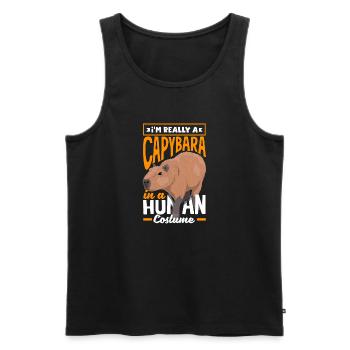 Capybara Rodent Im Really A Capybara In A Human - Men's Premium Organic Tank Top - black - Front - Michal (187cm)