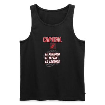 Caporal sapeurs-pompiers - Débardeur bio Premium Homme - noir - Devant - AI Model Male 178 light (178cm)