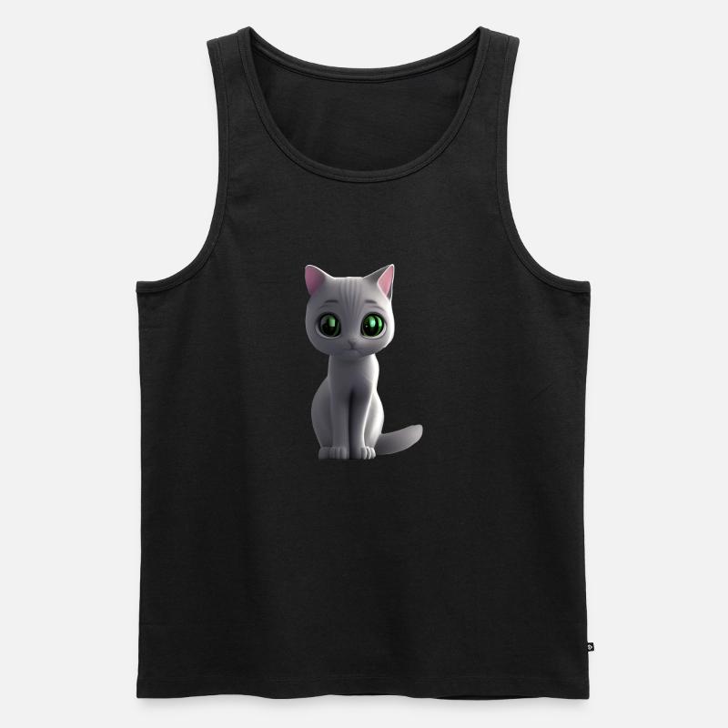 graue katze frei - Männer Premium Bio Tank Top - Schwarz