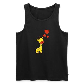 Giraffe verliebt - Männer Premium Bio Tank Top - Schwarz - Vorne - AI Model Male 178 light (178cm)