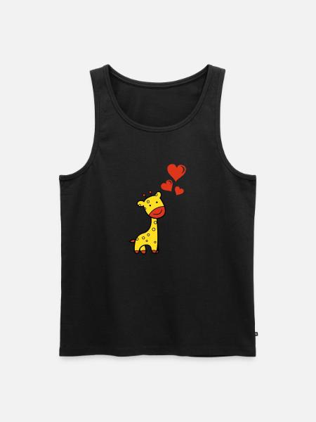 Giraffe verliebt - Männer Premium Bio Tank Top - Schwarz