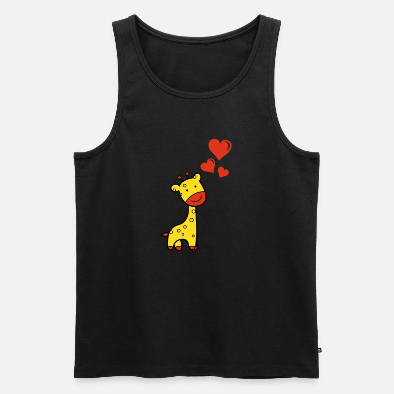 Giraffe verliebt - Männer Premium Bio Tank Top - Schwarz
