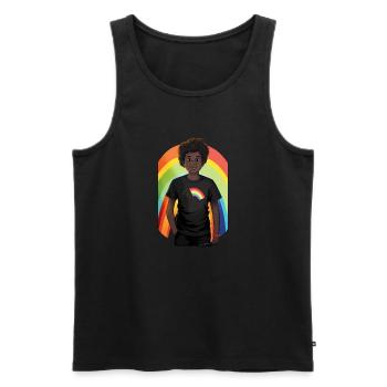 Regenbogen und Kind - Männer Premium Bio Tank Top - Schwarz - Vorne - AI Model Male 178 light (178cm)