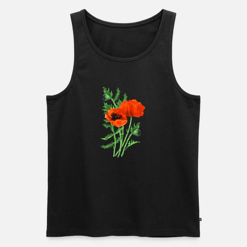 Blumen - Männer Premium Bio Tank Top - Schwarz
