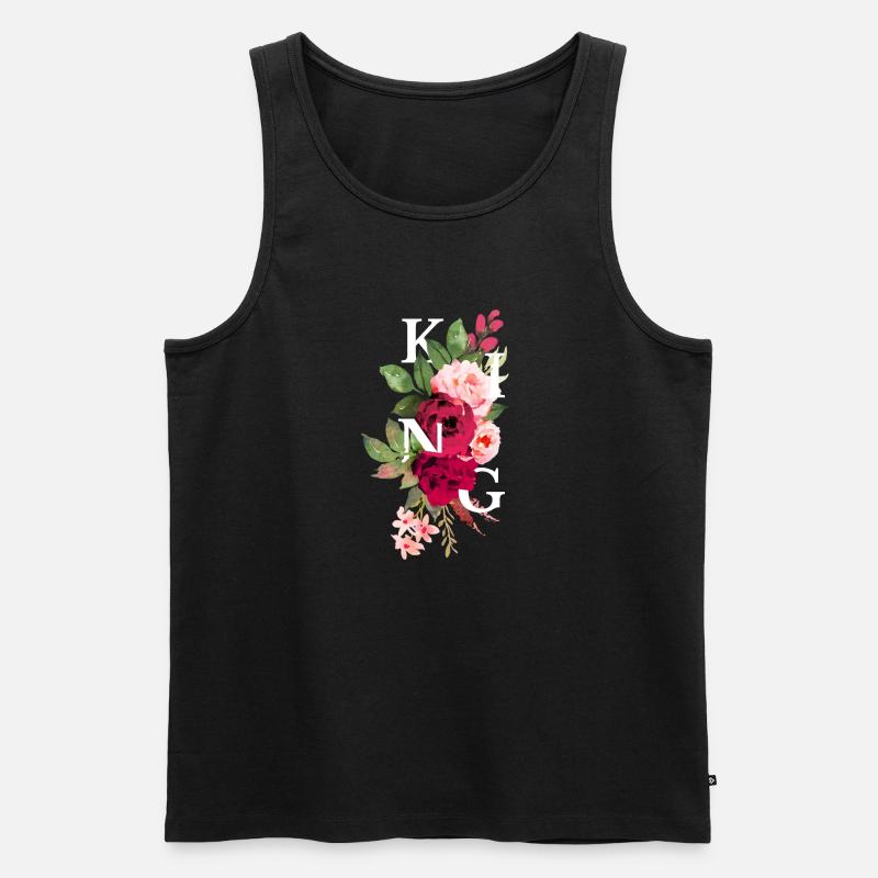 König Blumen - Männer Premium Bio Tank Top - Schwarz