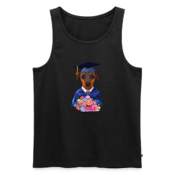 Bachelor Dogs Doberman Graduation Studies - Men's Premium Organic Tank Top - black - Front - AI Model Male 178 light (178cm)