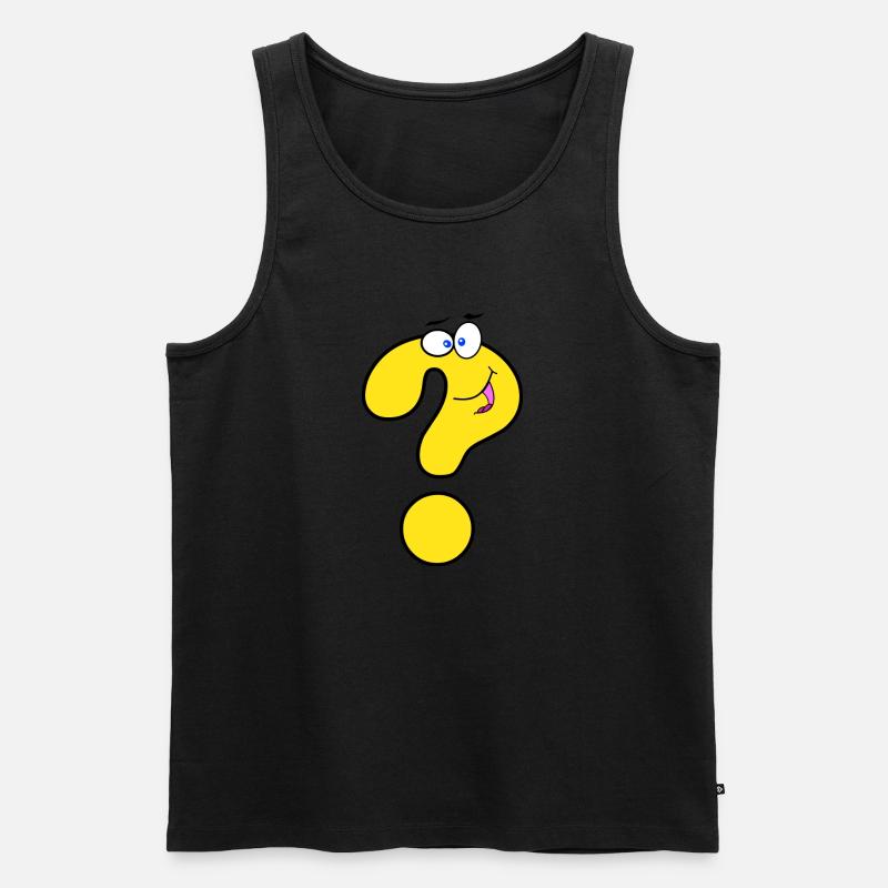 Lachendes Fragezeichen - Männer Premium Bio Tank Top - Schwarz