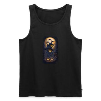Happy Halloween I Gift - Men's Premium Organic Tank Top - black - Front - AI Model Male 178 light (178cm)