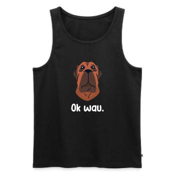 Ok wau mit Fila Brasileiro Hundeliebhaber - Männer Premium Bio Tank Top - Schwarz - Vorne - AI Model Male 178 light (178cm)