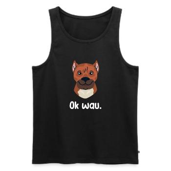 Ok wau mit Cimarron Hundeliebhaber - Männer Premium Bio Tank Top - Schwarz - Vorne - AI Model Male 178 light (178cm)