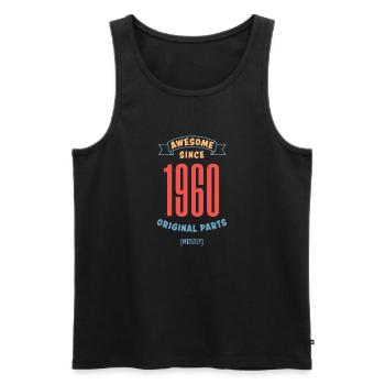 Awesome since 1960 - Männer Premium Bio Tank Top - Schwarz - Vorne - Michal (187cm)