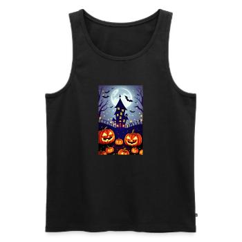 Party_1 d’Halloween - Débardeur bio Premium Homme - noir - Devant - Michal (187cm)