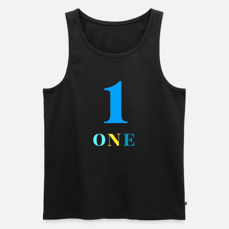 Eins-1-jähriges Jubiläum - Männer Premium Bio Tank Top - Schwarz