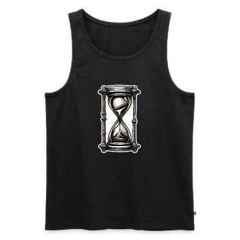 Sanduhr / Zeitmesser / Antik /Sandkörner / Ablauf - Männer Premium Bio Tank Top - Schwarz - Vorne - AI Model Male 178 light (178cm)