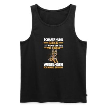 Hund Deutscher Schäferhund - Männer Premium Bio Tank Top - Schwarz - Vorne - Michal (187cm)