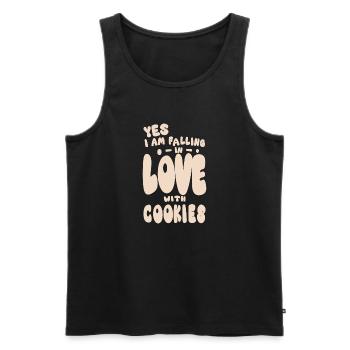 I love cookies crazy on chocolate chip cookies - Men's Premium Organic Tank Top - black - Front - AI Model Male 178 light (178cm)