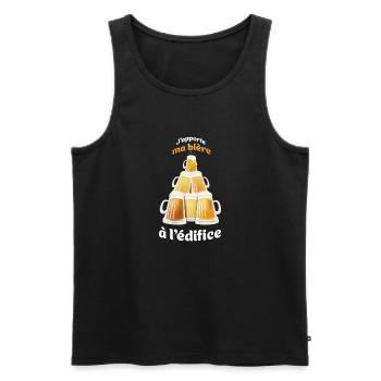 I bring my beer to the building - Men's Premium Organic Tank Top - black - Front - AI Model Male 178 light (178cm)