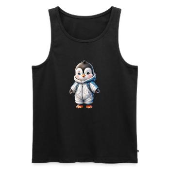 Hiver Mignon Pingouin Retour à l’école - Débardeur bio Premium Homme - noir - Devant - Michal (187cm)