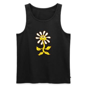 Small Sunflower Sun Flower Happy Face - Men's Premium Organic Tank Top - black - Front - AI Model Male 178 light (178cm)