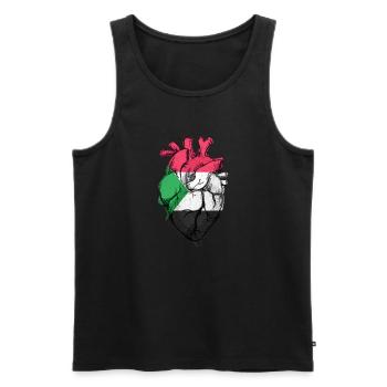 Drapeau du Cœur du Soudan Libre - Montrer l’amour pour le Soudan - Débardeur bio Premium Homme - noir - Devant - AI Model Male 178 light (178cm)