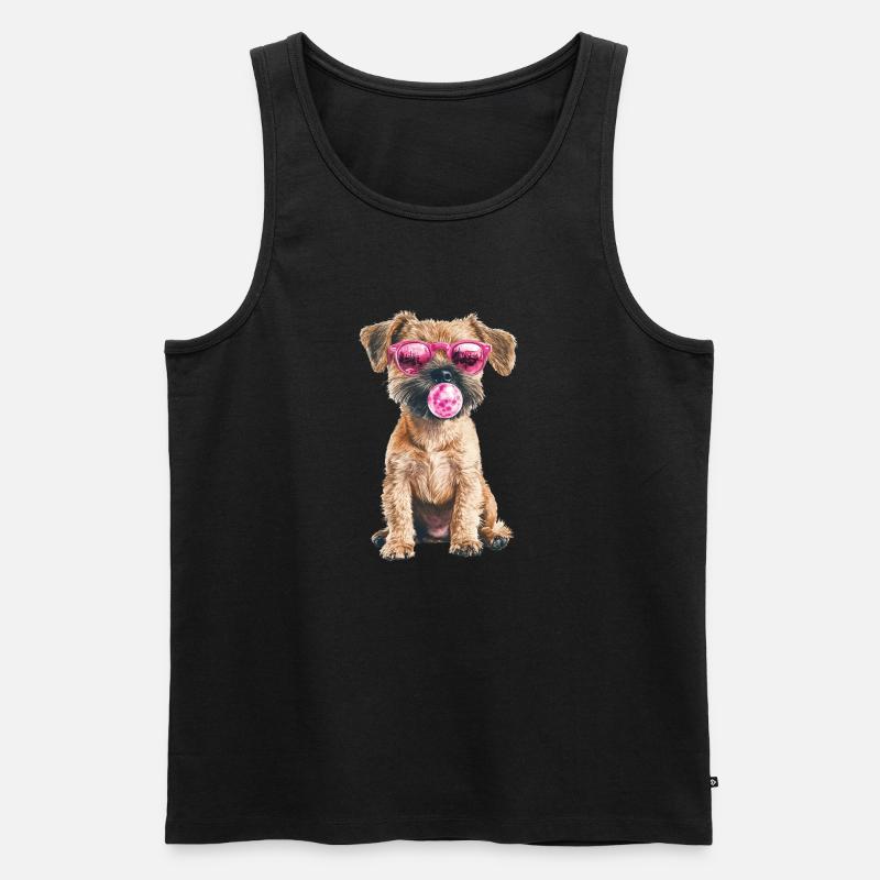 Border Terrier - Männer Premium Bio Tank Top - Schwarz