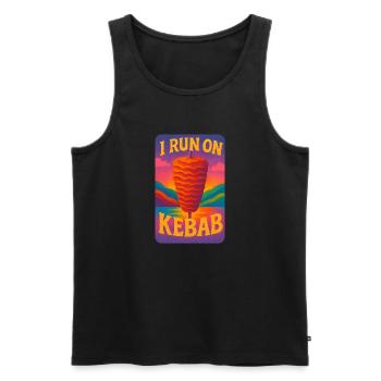 I Run on Kebab Funny Doner Kebab Lovers - Men's Premium Organic Tank Top - black - Front - AI Model Male 178 light (178cm)