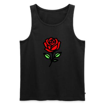 Fleur de rose - Débardeur bio Premium Homme - noir - Devant - AI Model Male 178 light (178cm)