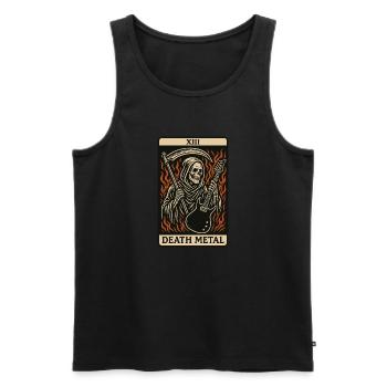 Métal de la mort (carte XIII) - Débardeur bio Premium Homme - noir - Devant - AI Model Male 178 light (178cm)