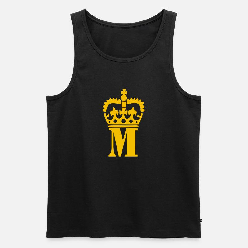 Buchstabe M - Männer Premium Bio Tank Top - Schwarz