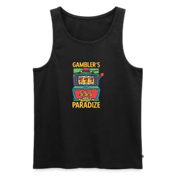 Gambling Glückspiel Kasino Vintage Gambler Sprüche - Männer Premium Bio Tank Top - Schwarz - Vorne - AI Model Male 178 light (178cm)