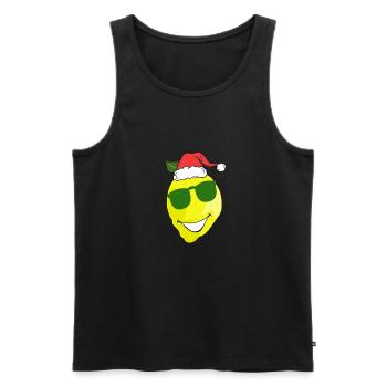 Bonne humeur Citron Noël - Débardeur bio Premium Homme - noir - Devant - Michal (187cm)